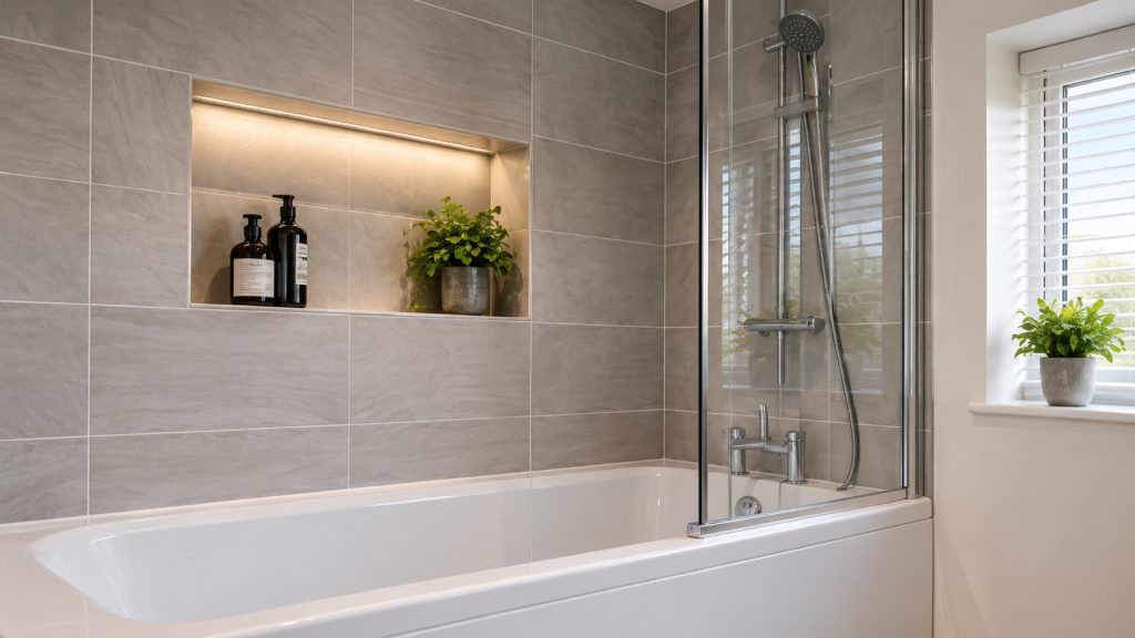Shower Over Bath Upgrade in a Bellway Home, Ponteland